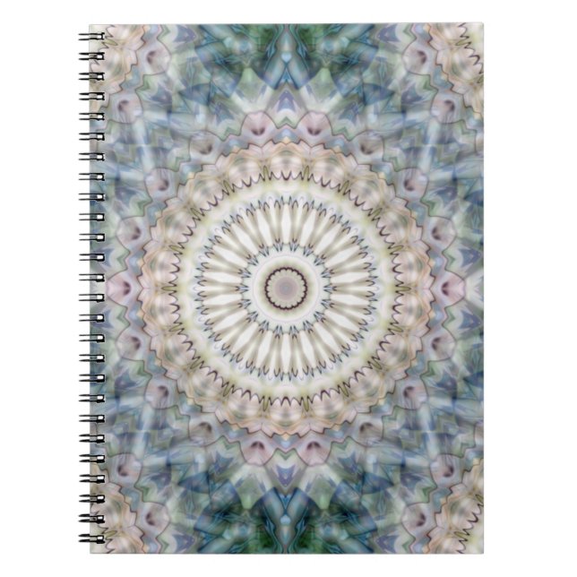 Caderno Espiral Diversão Trippy Hippy Psicedélico Caleidoscópio Fr (Frente)