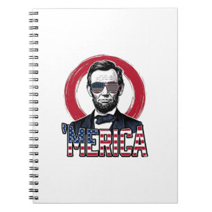 Caderno Espiral Divertido Merica Patriótico Presidente Antigo Veto