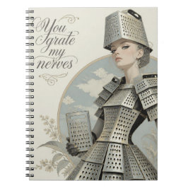 Caderno Espiral Divertido Você Rala Meus Nervos Senhora Ralador de