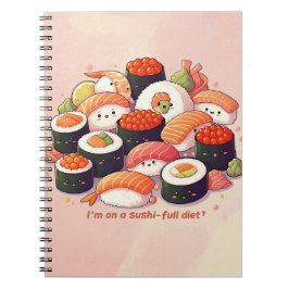 Caderno Espiral Divertimento Kawaii Sushi