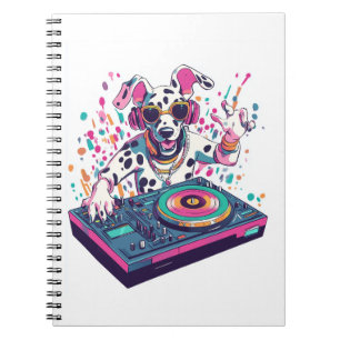 Caderno Espiral DJ Dalmatian � Festa Rave de Cachorro EDM