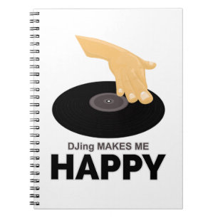 Caderno Espiral DJing me faz feliz