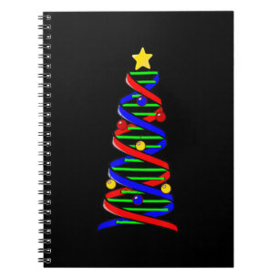 Caderno Espiral DNA Helix Christmas Tree Life Science Biology