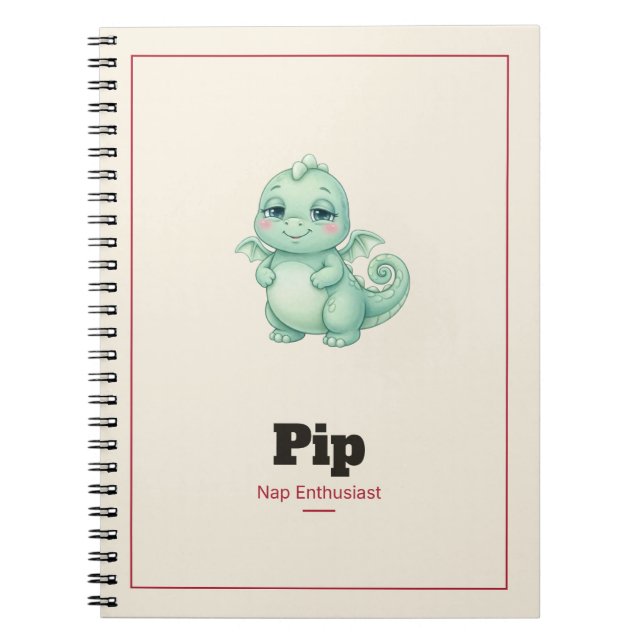 Caderno espiral do Dragão Pip (Frente)