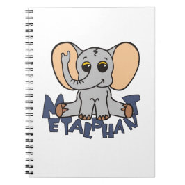Caderno espiral do elefante de Metalphant -