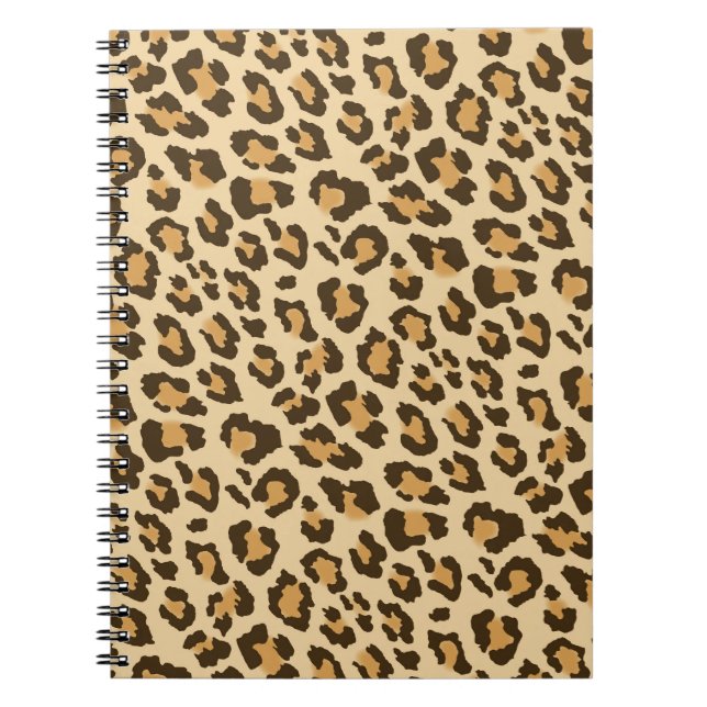 Caderno espiral do impressão do leopardo (Frente)