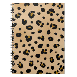 Caderno espiral do impressão do leopardo
