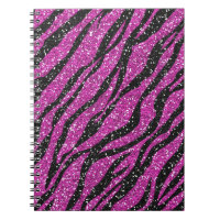 Caderno espiral do impressão preto roxo da zebra