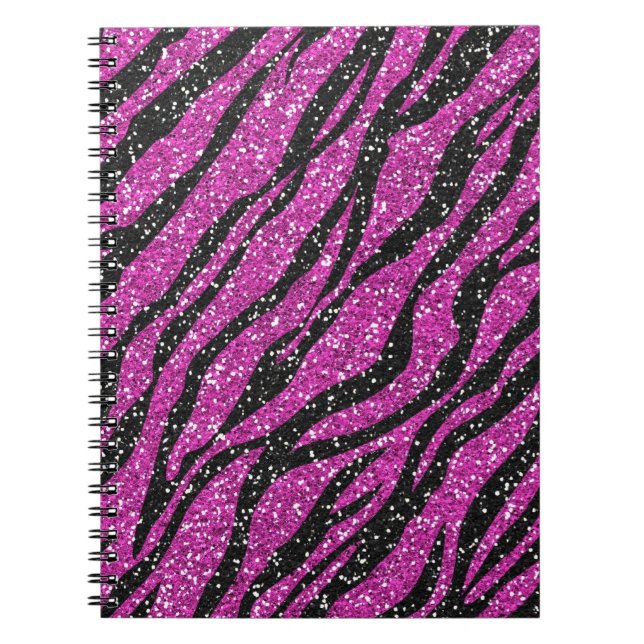 Caderno espiral do impressão preto roxo da zebra (Frente)