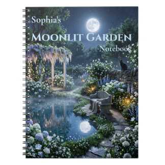 Caderno Espiral do Jardim Enluarado Personalizado