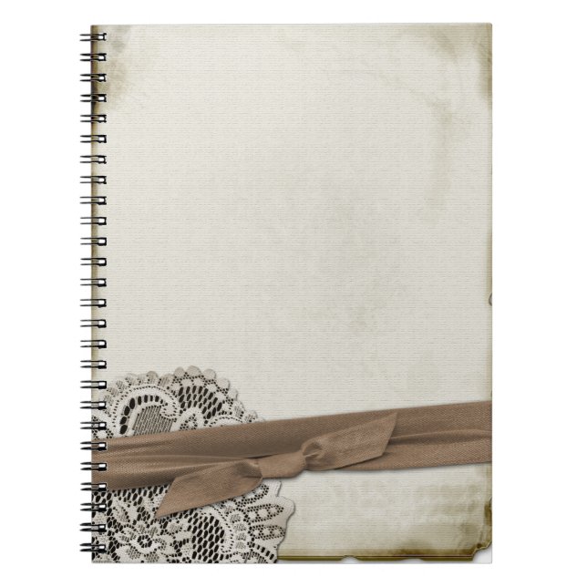 Caderno espiral do laço do vintage (Frente)