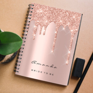 Caderno Espiral Do maquilhador cor-de-rosa dos gotejamentos do