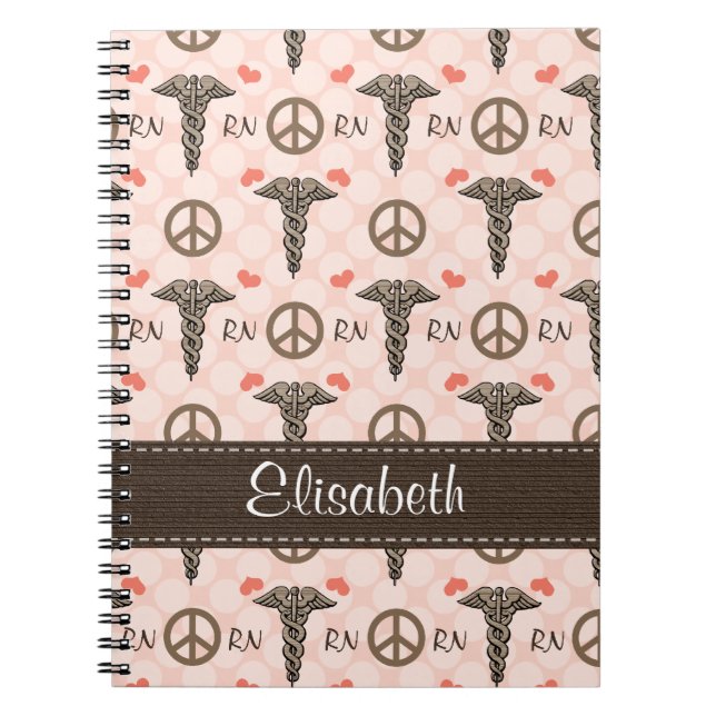 Caderno espiral do RN da enfermeira do Caduceus do (Frente)