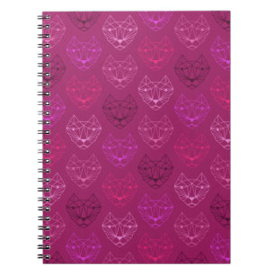 Caderno espiral do rosa geométrico do teste padr