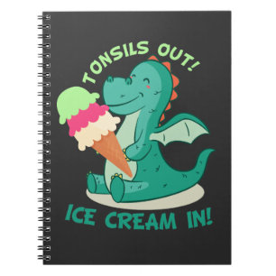 Caderno Espiral Do Tonsillectomy da cirurgia das amígdalas sorvet