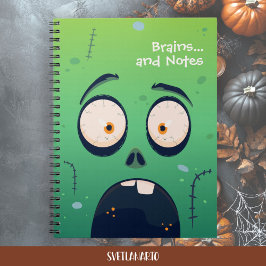 Caderno Espiral do Zumbi Verde Assustado do Hallow