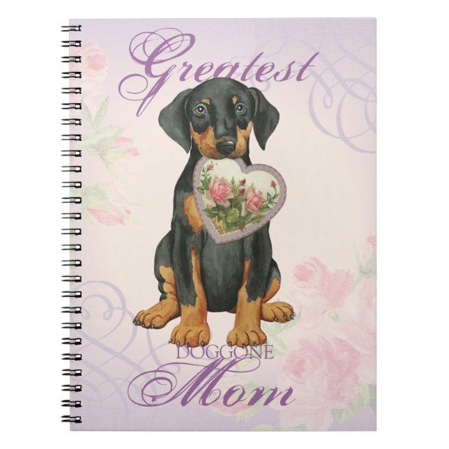 Caderno Espiral Doberman Pinscher Heart Mãe (Frente)