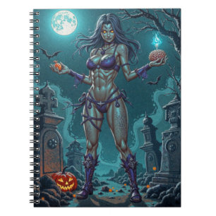 Caderno Espiral Doce de Halloween ou Namorada Zumbi com Miolos