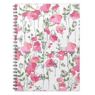 Caderno Espiral Doce Ervilha: Textura Floral de Verão.