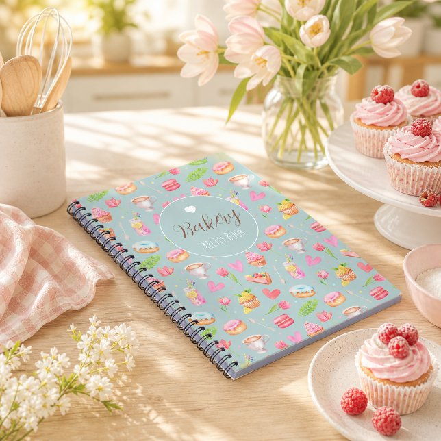 Caderno Espiral Doces Aquarela Fofos (Lovely Bakery Recipe Book )