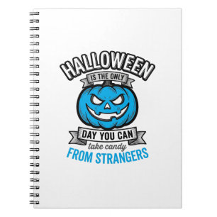 Caderno Espiral Doces de Halloween de Estranhos Desenho de Abóbora