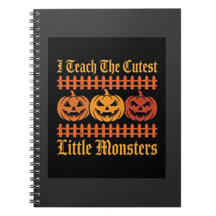 Caderno Espiral Doces ou Travessuras de Halloween Pequenos Monstro