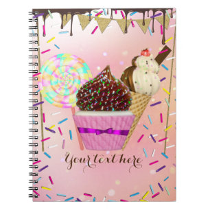 Caderno Espiral Doces Terrestre Dos Sprinkles Chuvendo