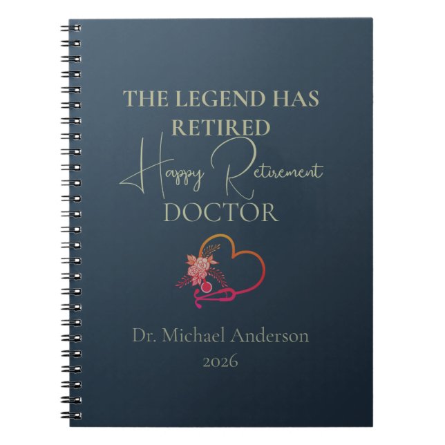 Caderno Espiral Doctor Retirement Gift The Legend Has Retired (Frente)