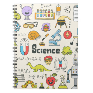 Caderno Espiral Dodles Científicos: Conjunto Escolar Desenho À Mão