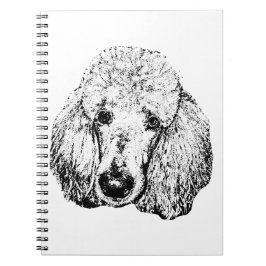 Caderno Espiral Dog Sketch Notebook – Black & White Line Art Cover