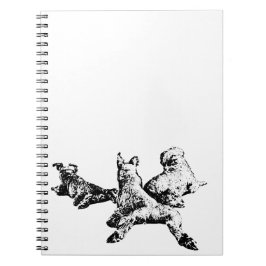 Caderno Espiral Dog Trio Notebook – Black & White Ink Cover