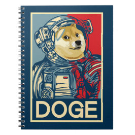 Caderno Espiral Dogecoin Astronaut Dogue To Moon Crypto Funny