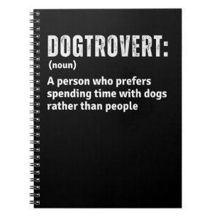 Caderno Espiral Dogtrovert Definition Funny Introduz Pais Cachorro