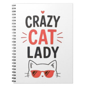 Caderno Espiral Doida por Gatos Design Divertido e Fofo para Amant