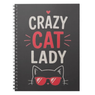 Caderno Espiral Doida por Gatos Design Divertido Fã de Gatos Fofos