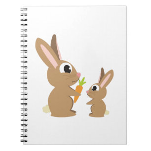Caderno Espiral Dois Coelhos Cujos Compartilham Cenoura
