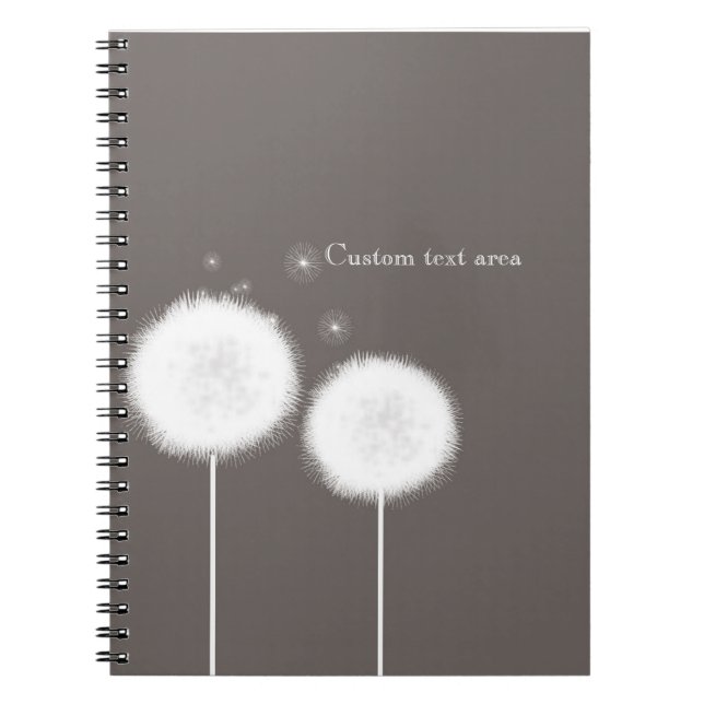 Caderno Espiral Dois Dentes-de-Leão Bege Rústico (Frente)