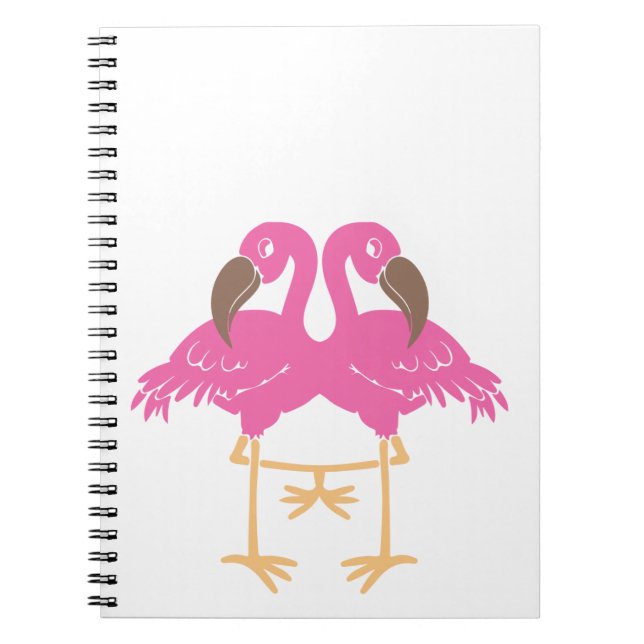 Caderno Espiral Dois flamingos dançantes (Frente)