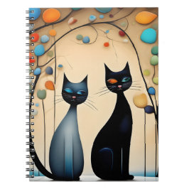 Caderno Espiral Dois Gatos Charmosos