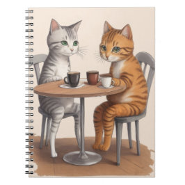 Caderno Espiral Dois Gatos Cujos