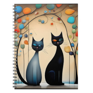 Caderno Espiral Dois Gatos Encharcados