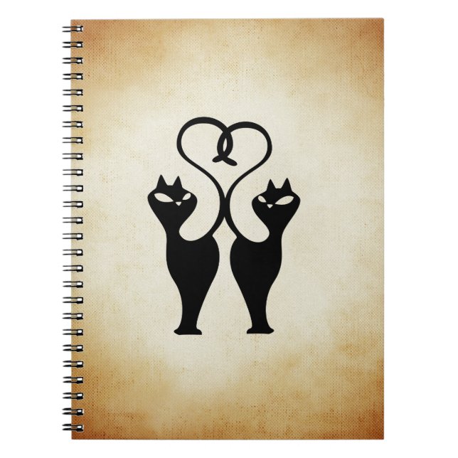 Caderno Espiral Dois Gatos Silhouette (Frente)