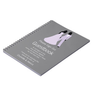 Caderno Espiral Dois Guestbook de Casamento de Noivas.