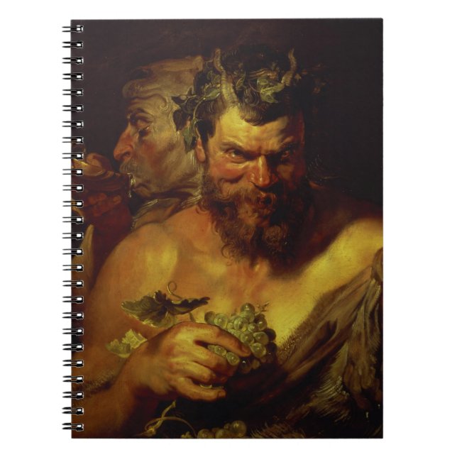 Caderno Espiral Dois Satyrs (óleo no painel) (Frente)