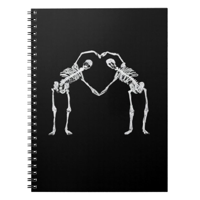 Caderno Espiral Dois Skeleton Hearts Mãos Clássicas (Frente)