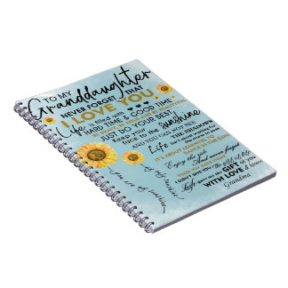 Caderno Espiral Dom De Girassol Para Minha Neta