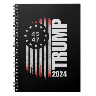 Caderno Espiral Donald Trump 2024 Eleição Voto 45 47 Americano