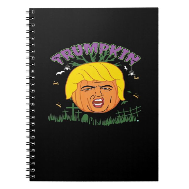 Caderno Espiral Donald Trumpkin Faz Excelente De Halloween Novamen (Frente)