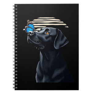 Caderno Espiral Dono de Cachorro Preto Engraçado Labrador Retrieve
