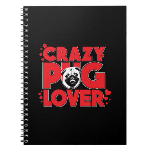 Caderno Espiral Dono do Pug Lover Pug Louco